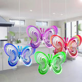 3D Butterfly Bird Repeller Spinner Wind Chimes Hanging