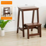 MOMO Solid Wood Folding Step Stool Home Three-step