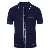 Men's Luxury Knitted Short Sleeve Polo Shirt Casual