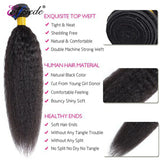 Elfriede Natural Black Kinky Straight Bundles with Frontal