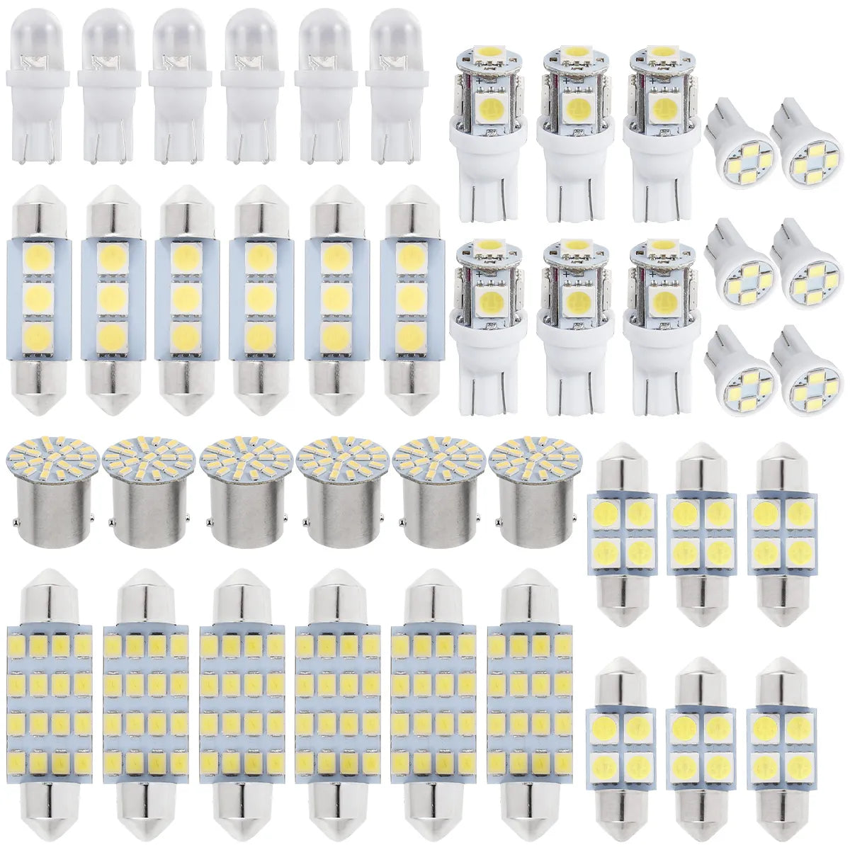 42Pcs T10 LED Interior Lights, 6000K White Bulbs