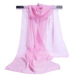 Korean Solid Color Transparent Chiffon Silk Scarf Summer