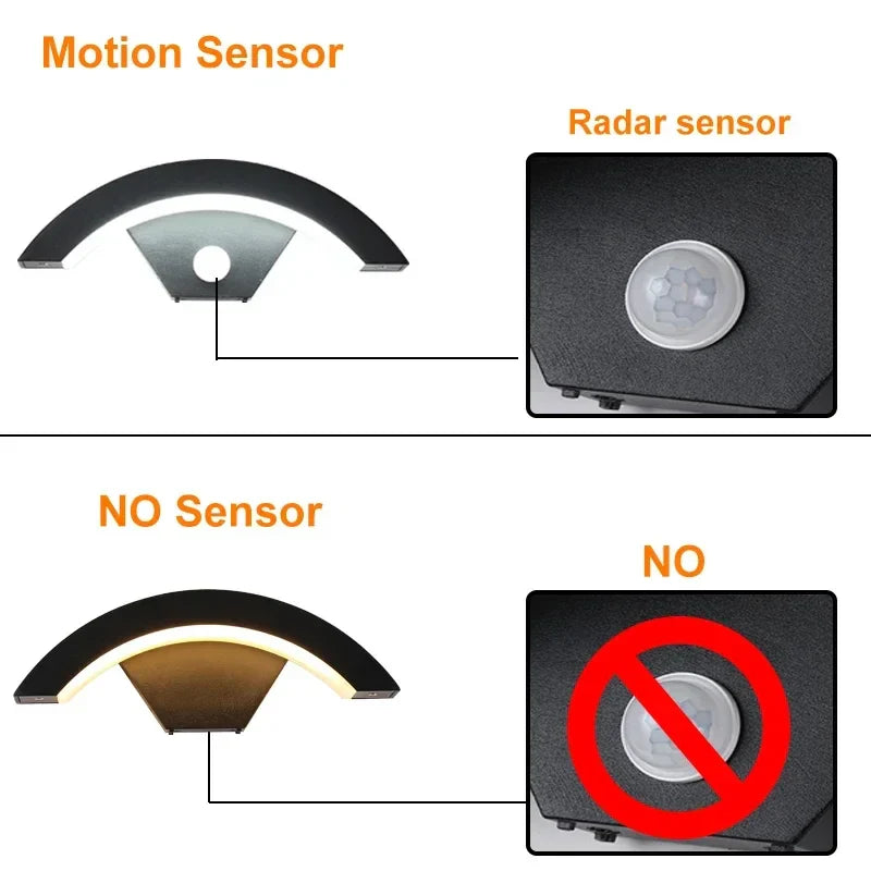 Moden waterproof outdoor wall lamp PIR motion sensor