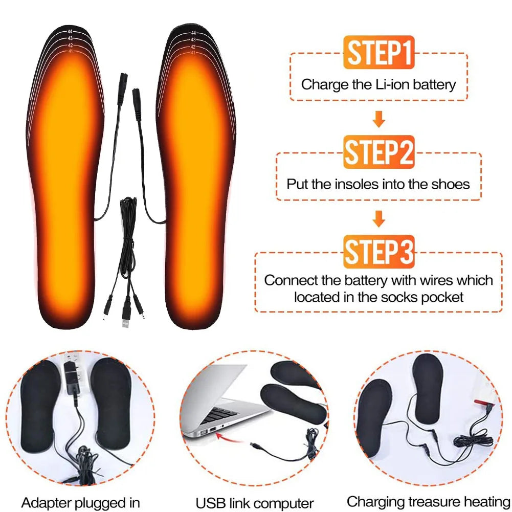 2022 New USB Heated Shoe Insoles Feet Warm