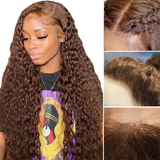 13x4 Glueless Deep Curly Chocolate Brown Lace Front