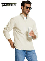 TACVASEN Quarter-Zip Pullover Tops Mens Turtleneck Fleece Sweatshirts