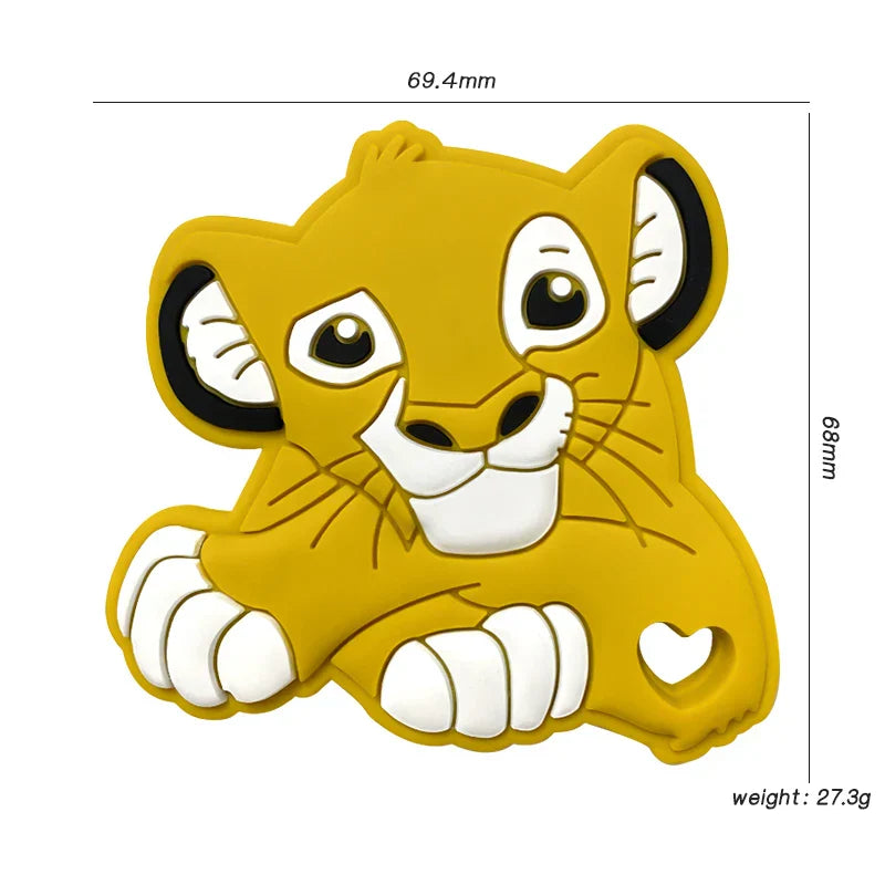 5pcs Silicone Teether Lion Cartoon Animal BPA Free