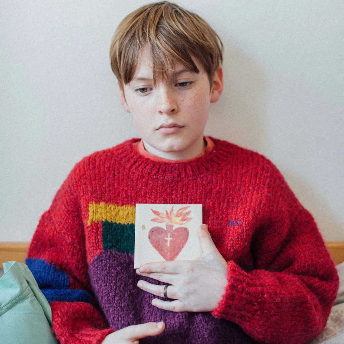 Children's Sweater Winter 23 Boys Colorblocked Pullover Warm