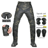 Loong Biker Motorcycle Riding Pants Summer Motocross Super Fit Slim Protection Jeans Mesh Breathable Casual Camouflage Trousers