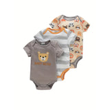 3PCS Infant Baby Cute Graphic One-piece Clothes For