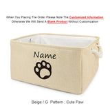 Basket Toys Dog Paw Personalized Pet Toy Storage