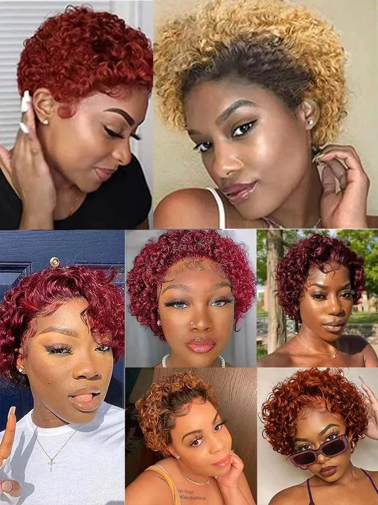 Pixie Cut Wig Human Hair 13x1 Lace Frontal