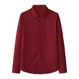 New Solid Color Men's Long-sleeved Shirt Business Casual
