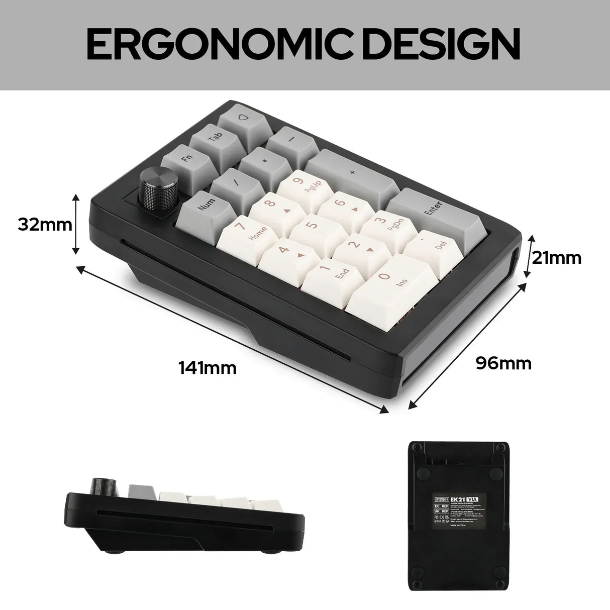 EPOMAKER EK21 VIA Gasket Number Pad Bluetooth 5.0/2.4ghz/Wired