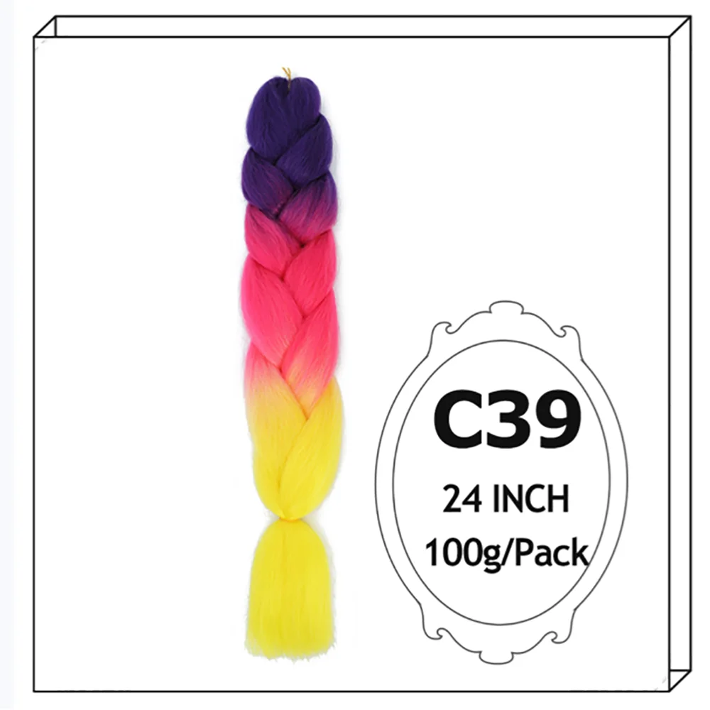 24Inch Synthetic Long Jumbo Ombre Braiding Hair For