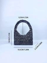 New dark gray corner bead beaded bag