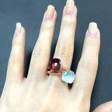 2PcsSet Pomellato Ring Stacked Mix Color Crystal Ring