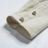 Linen Shirt Jacket Men Spring Autumn Two-layer Shirt
