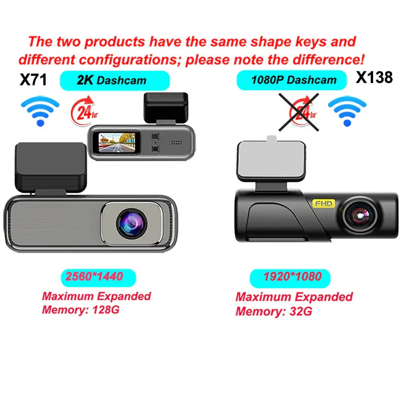 2K Dash Cam for Cars Camera for Vehicle