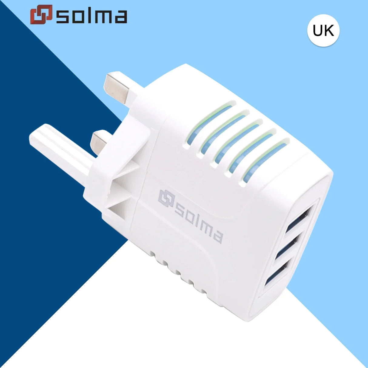 New UK Standard LED Charge Charger 3 ports