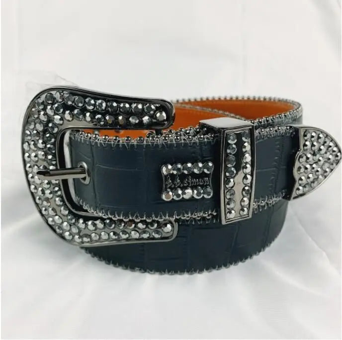 2024 Luxury Strap Men Women Rhinestones Belt Western