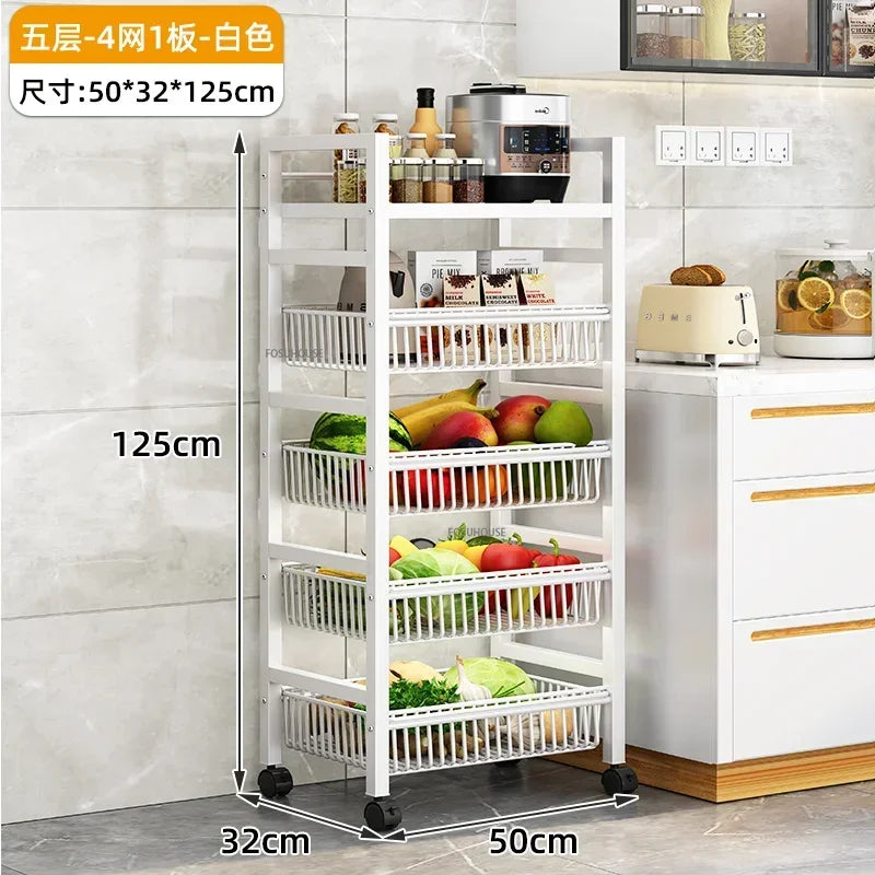 Home Kitchen Trolley Multifunction Oven Microwave Cart Moving