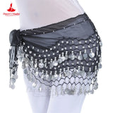 Belly Dance Belt for Women Chiffon Gold Coines