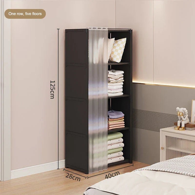 Foldable Dustproof Wardrobe 5-6Layers Portable Assembly Storage Closet