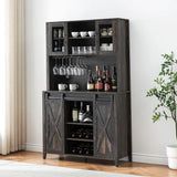 Bar Cabinet with Sliding Door, with Storage Shelves,