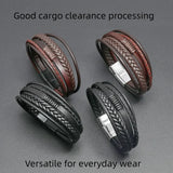 Trendy Leather Bracelets For Men Multilayer Braided Rope