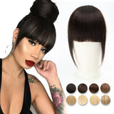 Human Hair Bangs 3 Clips 3D Blunt Cut