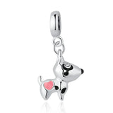 BISAER Alloy Dangle Beads Cup Bulldog Boy Girl