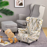 Floral Printed Wing Chair Cover All-inclusive Wingback Armchair