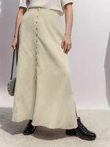 GIBSIE Plus Size Solid Button Front Casual A-Line