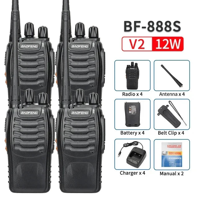 2/4PCS Baofeng BF-888S 12W Walkie Talkie Dual Band