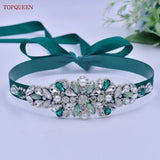 TOPQUEEN Multiple Styles Green Belt With Diamonds Bridal