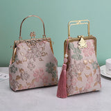Chic Lay Flowers Bag Chain Pink Wedding Fringe