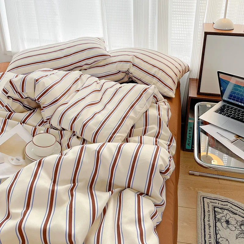 Nordic Sling Bed 150 Bedding Sets Stripes Duvet