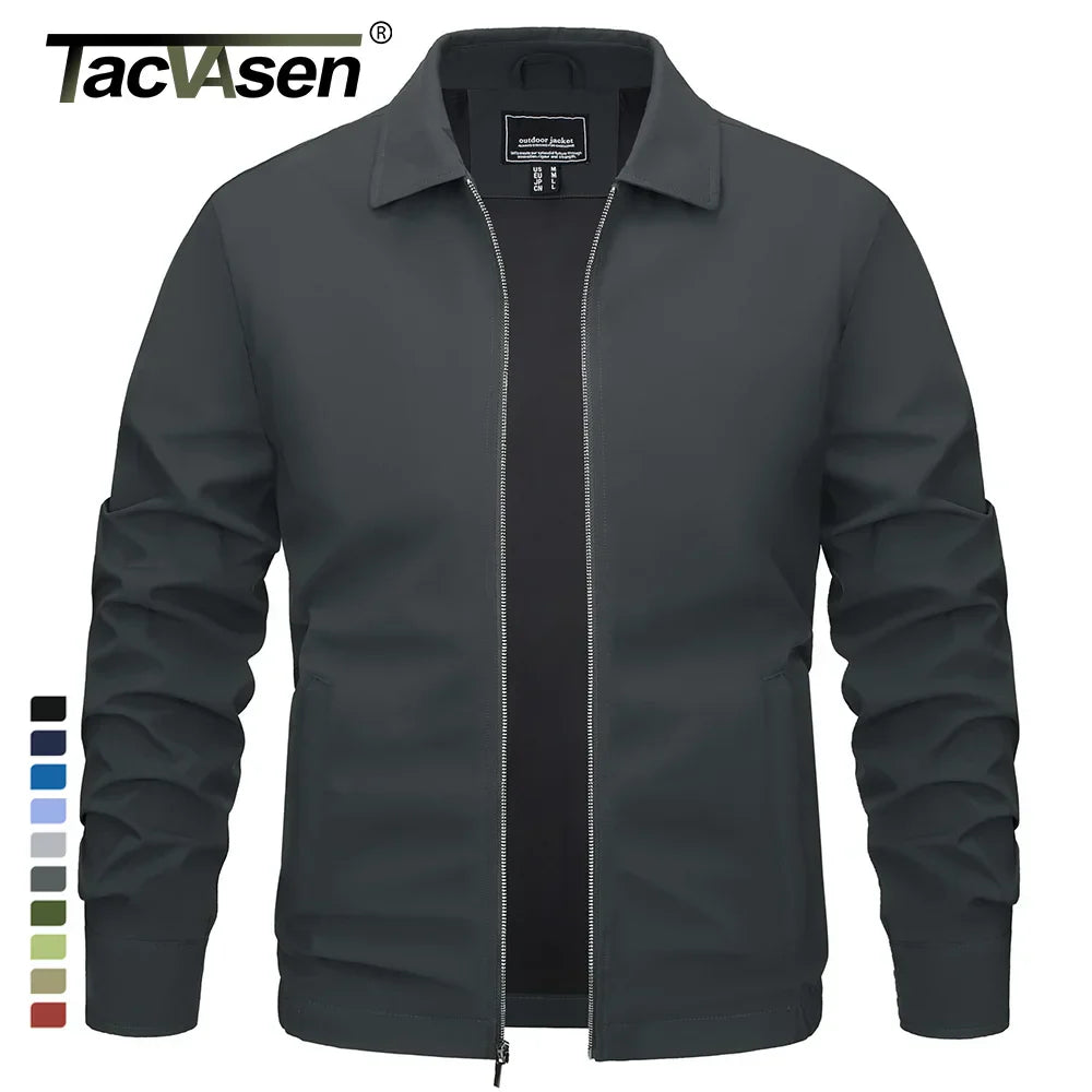 TACVASEN Lightweight Work Jackets Mens Classic Tunic Style