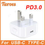 PD 20W UK Plug Fast Charger Usb C