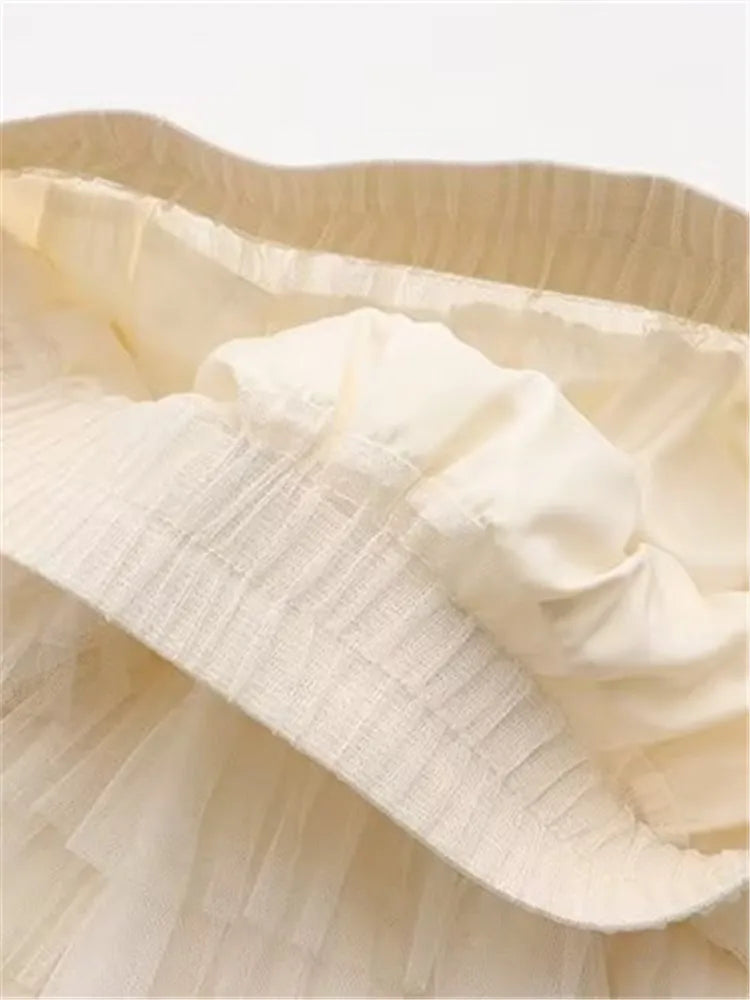 Plus Size Womens Clothing Skirt Elastic Waist Mesh