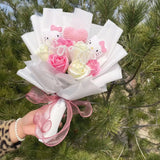 Kawaii Hello Kitty Cat Plush Dolls Rose Soap