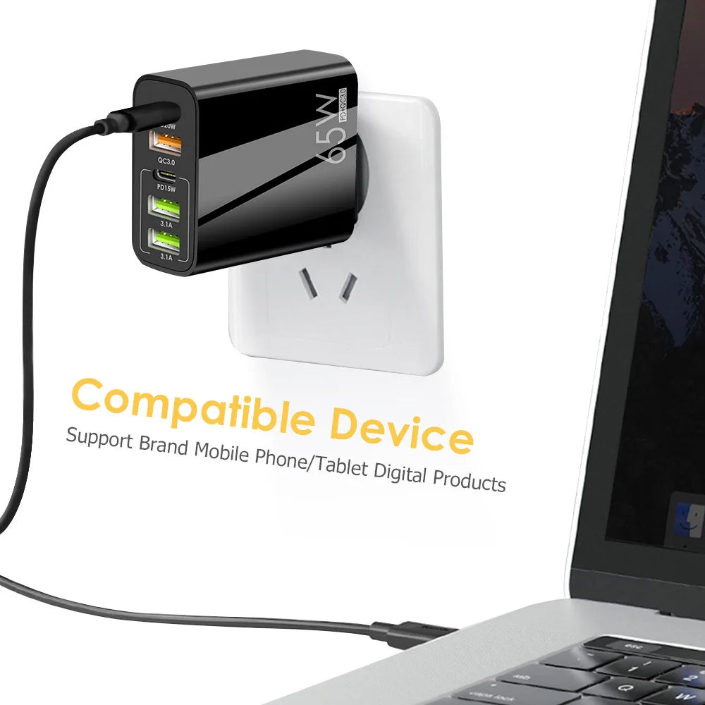 USB C Charger Fast Charging 65W Type C