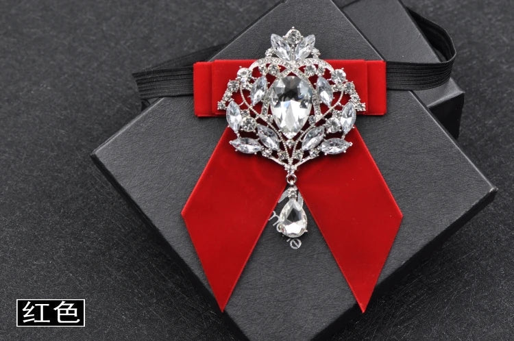 Men's Wedding Bow Tie Pins Set Luxury Rhinestone