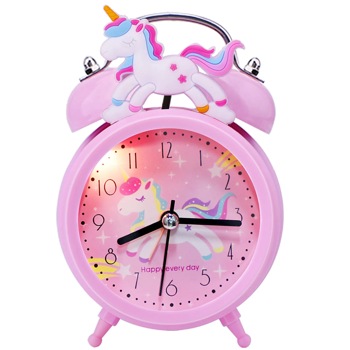 Pink Unicorn Children's Alarm Clock Cartoon Desktop for