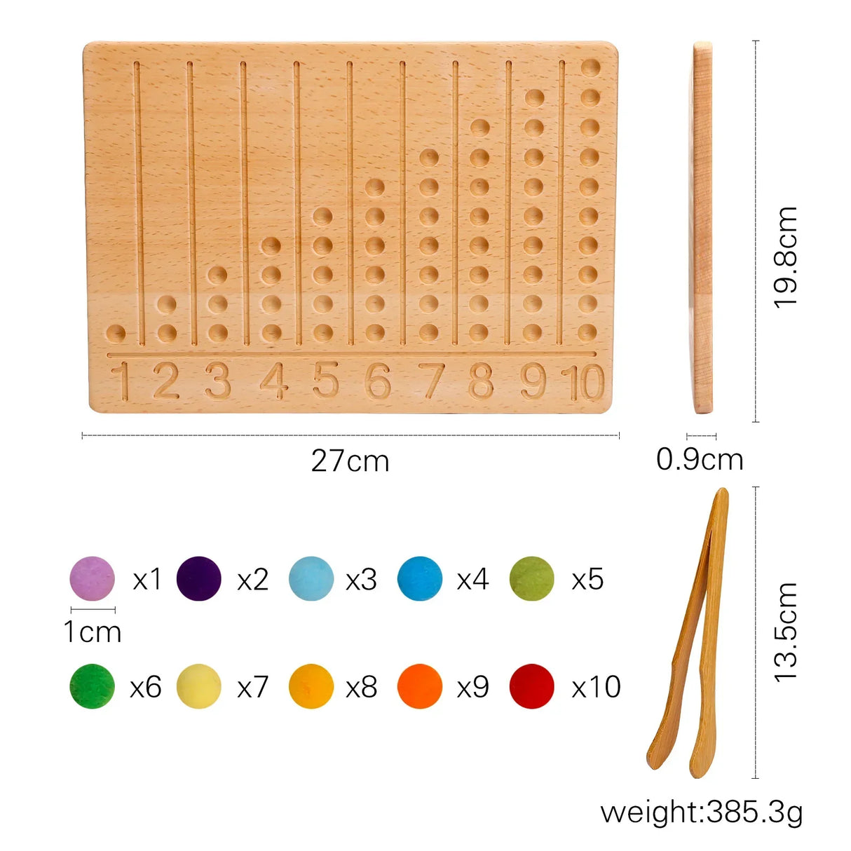 Montessori Counting Board for Girls Boy Tracing Board