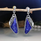 Bohemian Water Drop Blue Stone Earrings for Women