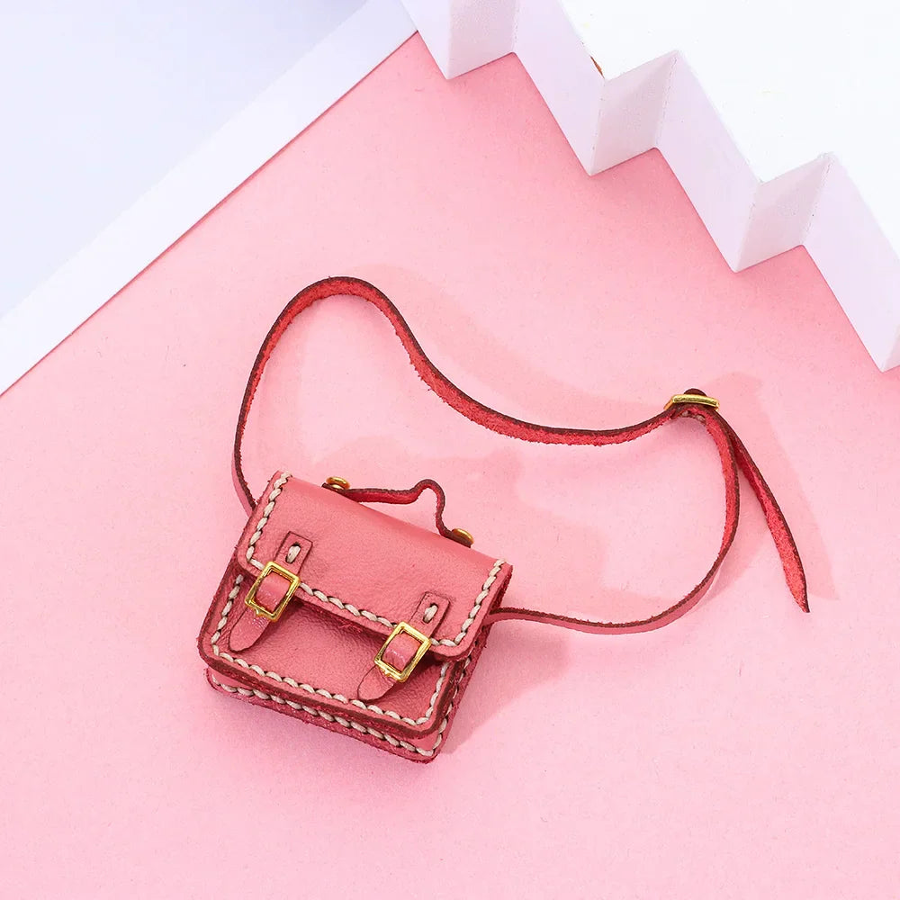 New 1/6 1/8 1/12 Dolls Backpack PU Leather