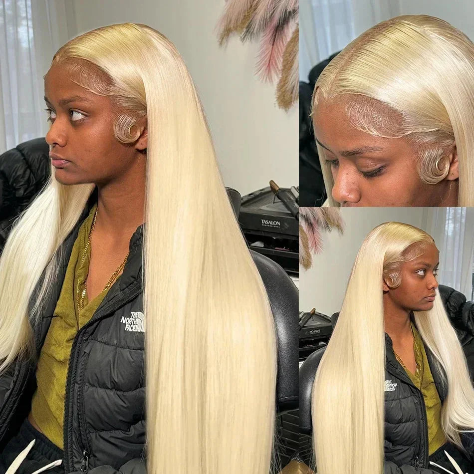 Cosdelu 30 40 Inch 613 Blonde Straight 13x4