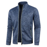 Male Stand Up Collar Jackets Long Sleeve Zip